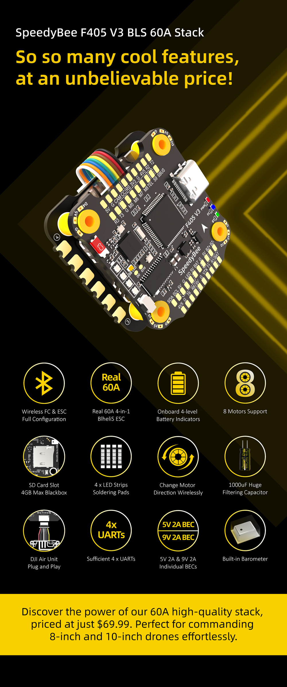 SpeedyBee-F405-V3-BLS-60A-4In1-ESC-F4-OSD-Flugsteuerung-3-6S-mit-9V-5V-33V-BEC-Ausgang-Stack-fuumlr--2008622-1